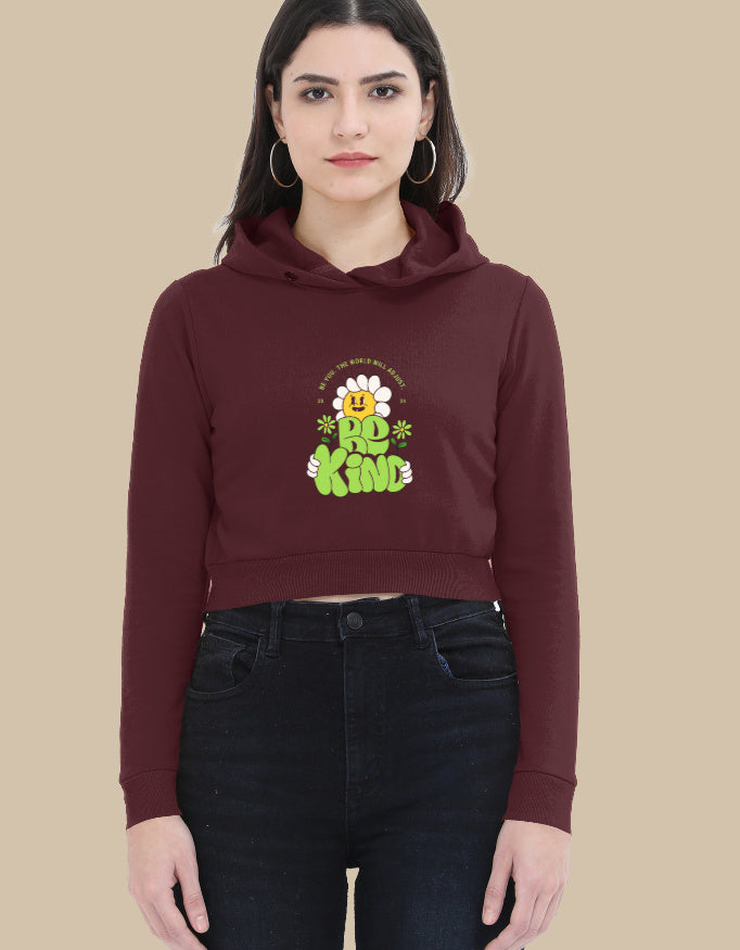 BE KIND---Female Cropped Hoodie