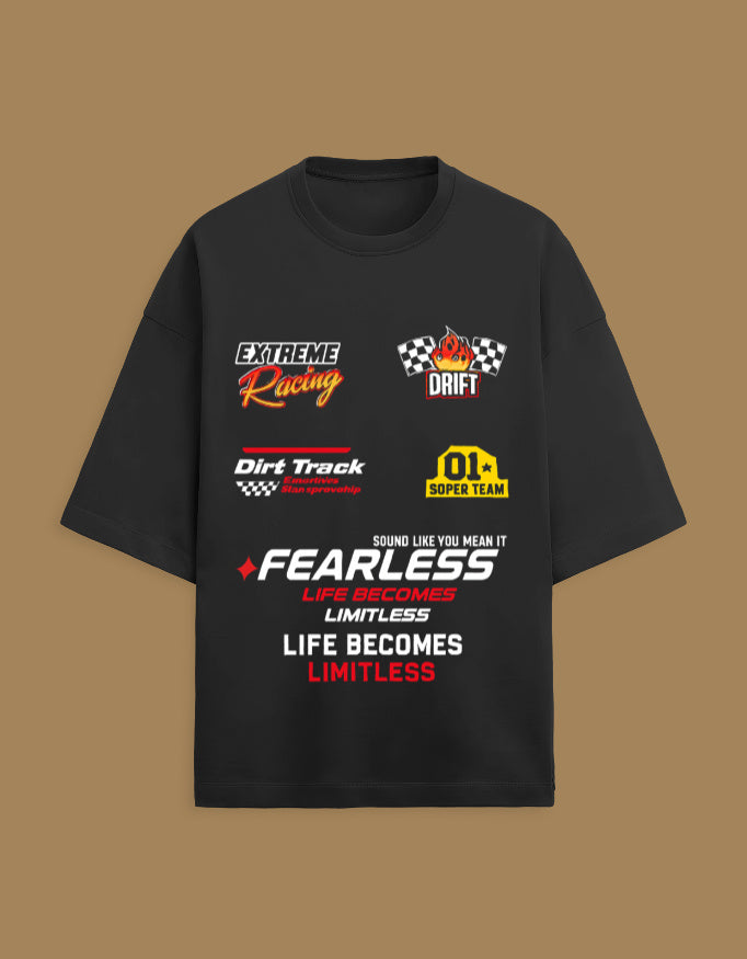 FEARLESSDTF PRINT --- Unisex Terry Oversized Tee