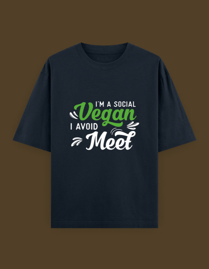 SOCIAL VEGAN -- Unisex Oversized Classic T-Shirt