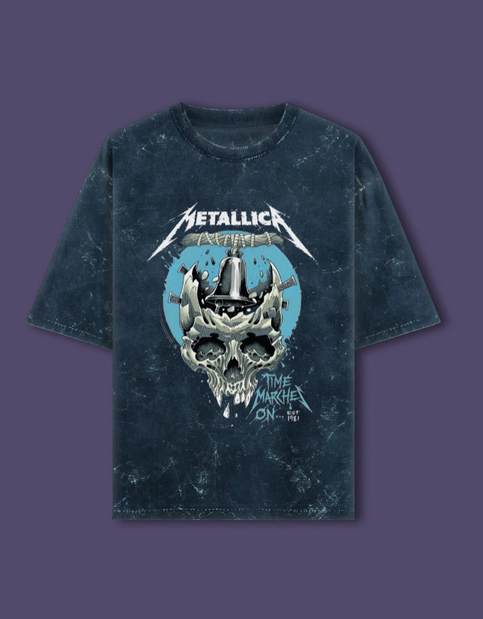 METALLICA -- Unisex Acid Washed Oversized Tee