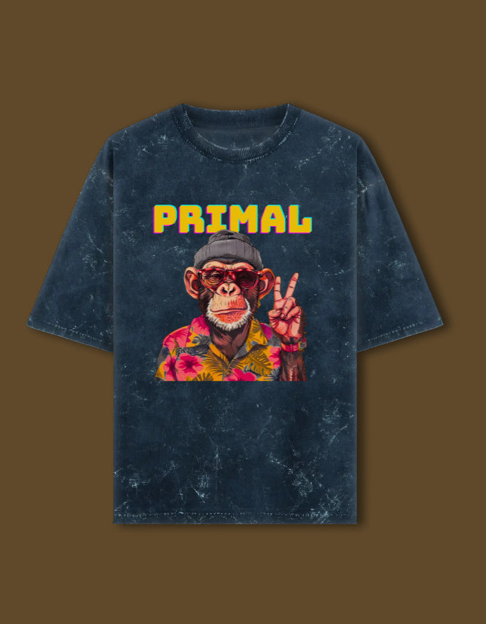 PRIMAL -- Unisex Acid Washed Oversized Tee