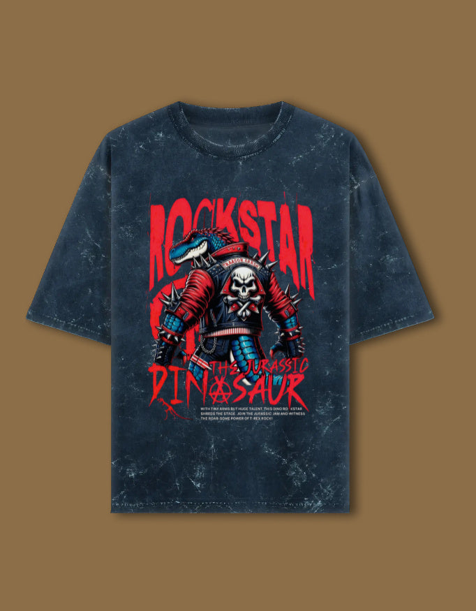 ROCKSTAR -- Unisex Acid Washed Oversized Tee