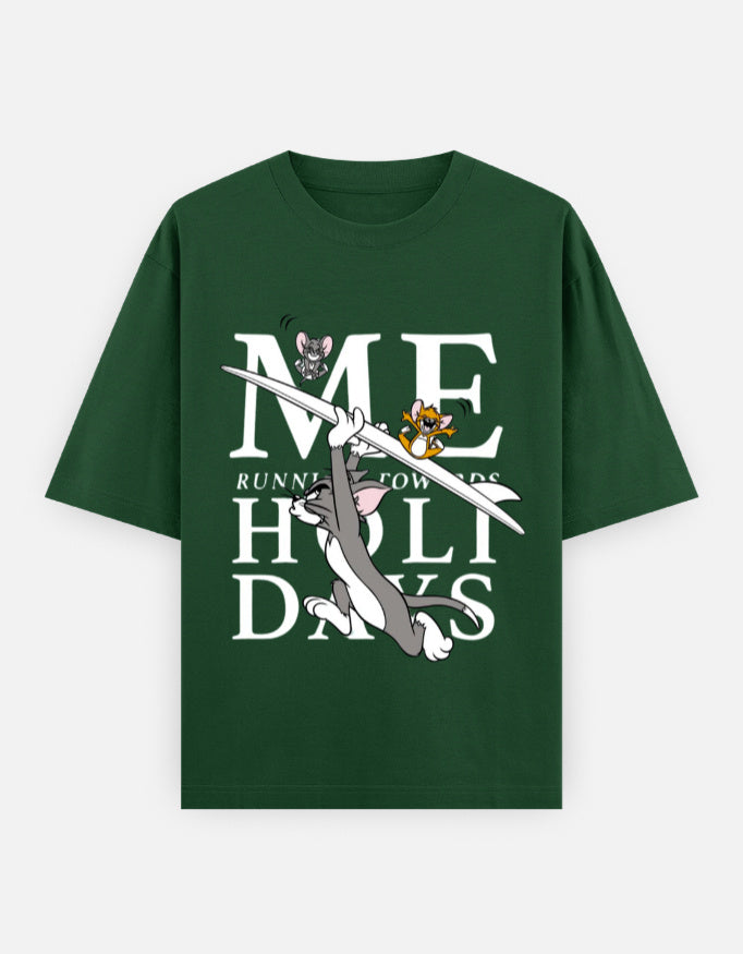 Tom & Jerry Holidays -- Unisex Oversized Classic T-Shirt